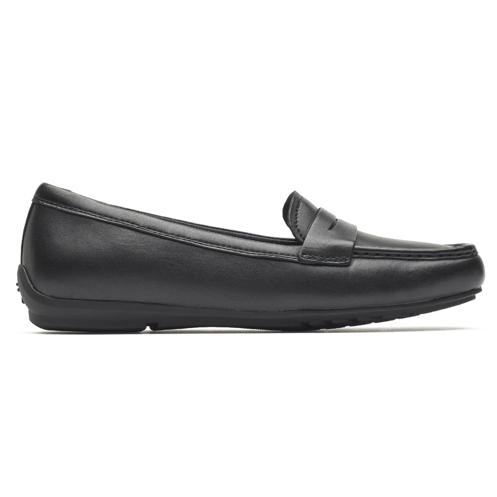 Mocassins Rockport Total Motion Driver Penny Senhora - Pretas ( 456-NVUYTH )